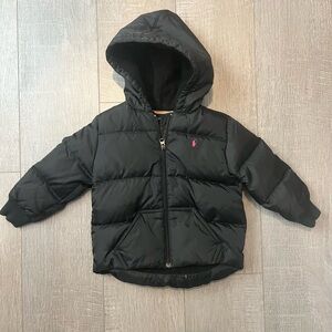 Ralph Lauren Black Hooded Puffer Toddler Jacket